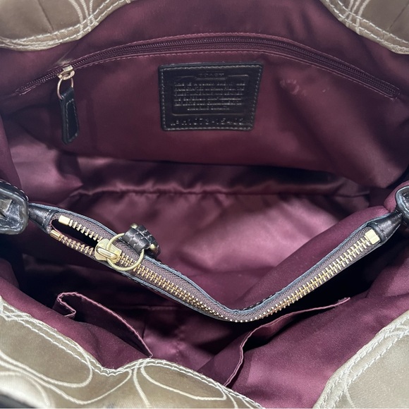 Coach Gold Monogram Leather Strap Brown Shoulder Bag & Wallet - Picture 12 of 14